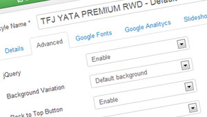 Template Parameters TFJ YATA Premium Joomla 3 RWD Template